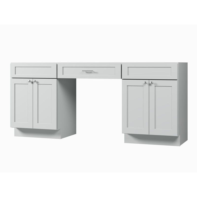 78" Double Bathroom Vanity Base Only, Gray