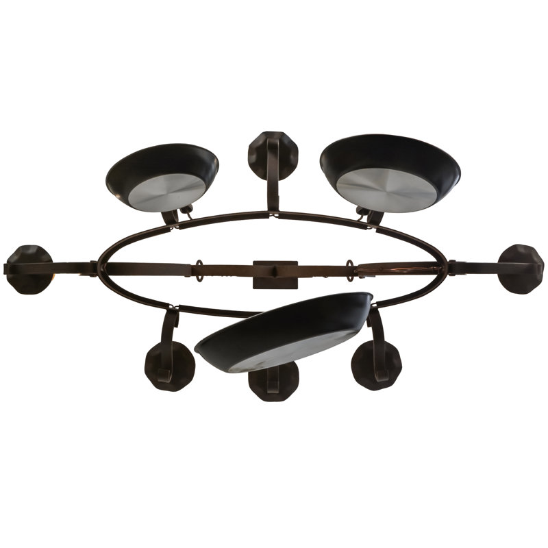 Handforged Cajun Spice Metal Oval Chandelier Pot Rack