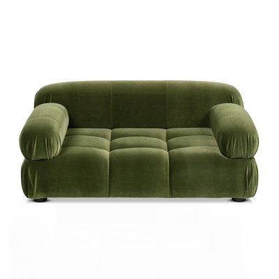 Marcel Upholstered Modern Small To Medium Pet Bed For Dogs And Cats Olive Green Velvet