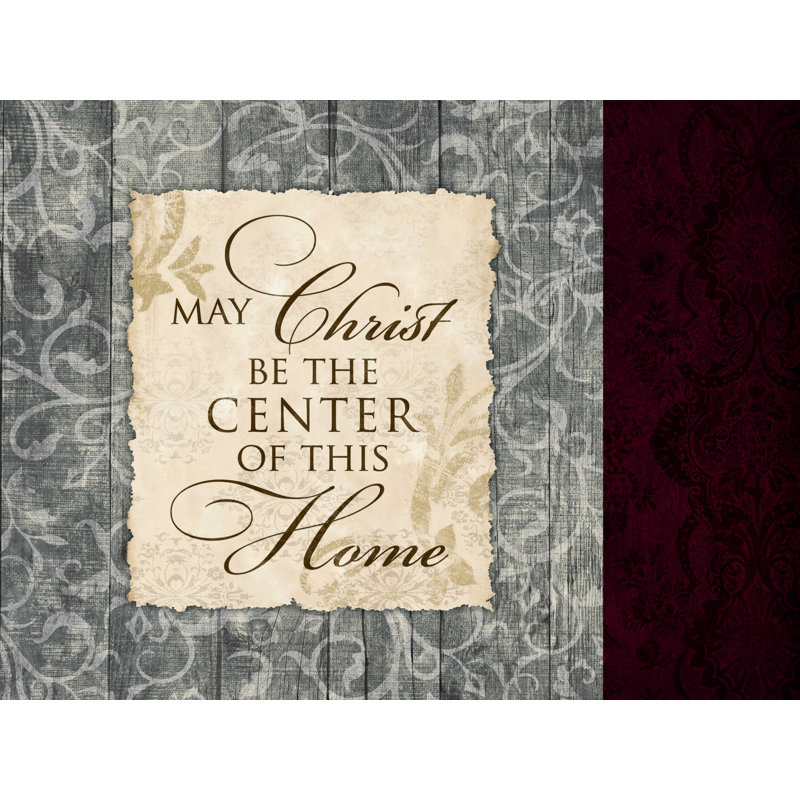«Christ Center», art textuel sur toile tendue, H 12 po x l 16 po