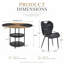 Ensemble de table de salle à manger 47,5 po avec rangement à deux niveaux et chaises en cuir PU-132393059-132393055