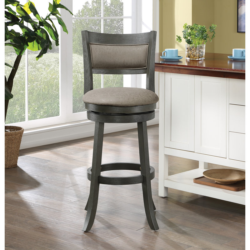 Tabouret de bar pivotant 30 po Gabryele, Gris antique