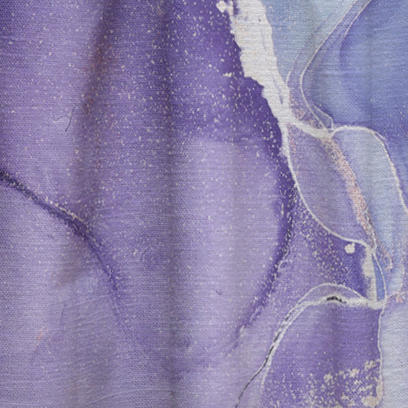 Marbre abstrait bleu et mauve I - Rideau abstrait - Velours obscurcissant - 1 panneau, L 52 po x L 63 po