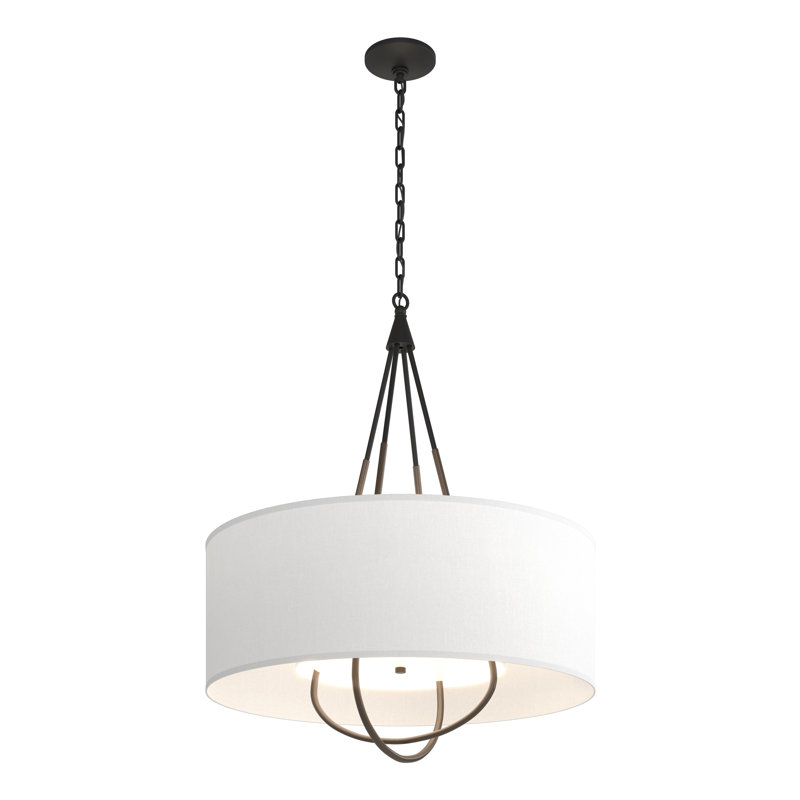 Loop 4 - Light Chandelier, Bronze, Natural Anna, Black