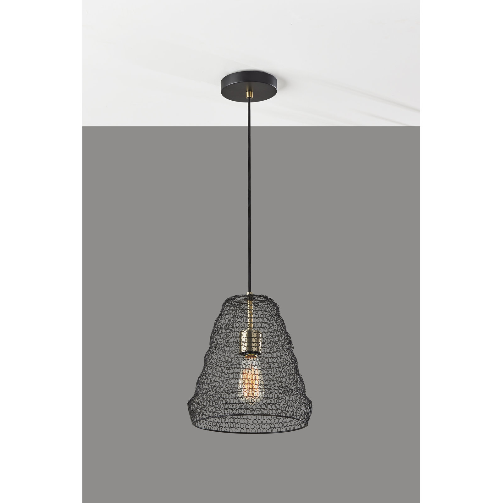Rene Single Light Metal Pendant