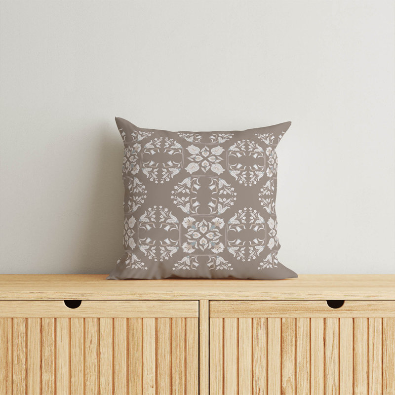 Coussin décoratif Rumi, Naturel, Carré 16 po