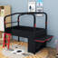 Lit mezzanine bas avec bureau et ports USB, lumières DEL et armoires de rangement-130911736
