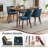 Upholstered Dining Chair with Wood Legs, Wing Backrest, Wooden Kitchen Chair with Thick Cushions-911603738-924502969