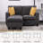 Chesham 60"W Upholstered Sofa With Storage Ottoman-1125310840