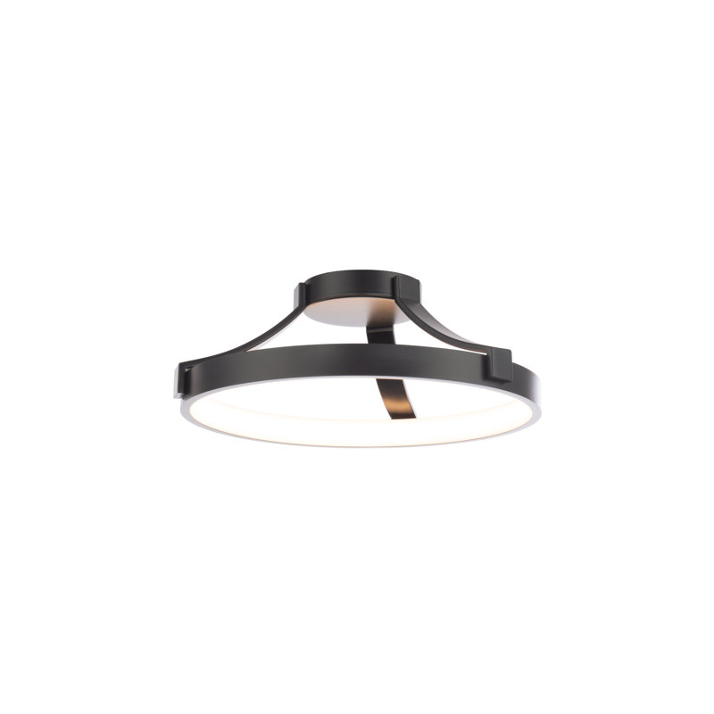 Plafonnier semi-encastré DEL Chainer 16 po 3000K, Noir