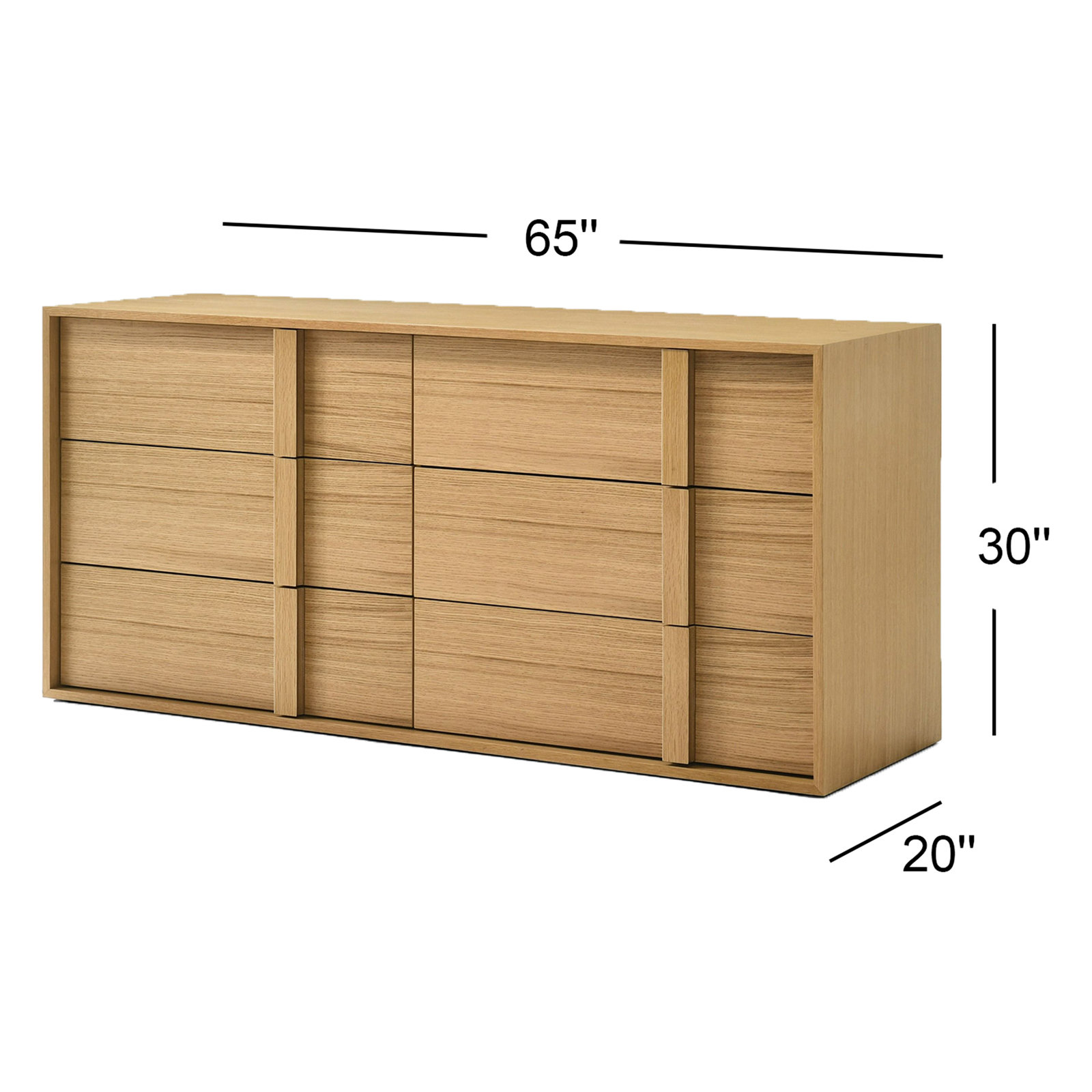 Alvarez 65" Double Dresser, Oak