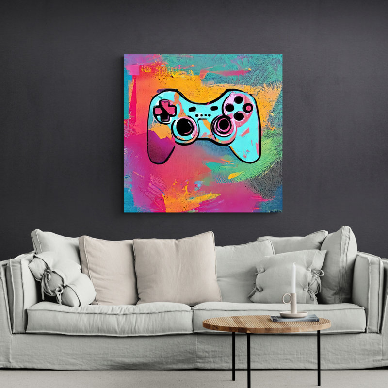 " Video Game Controller 145 " by Stephen Chambers Painting Print, 15" H x 15" W x 1.5" D