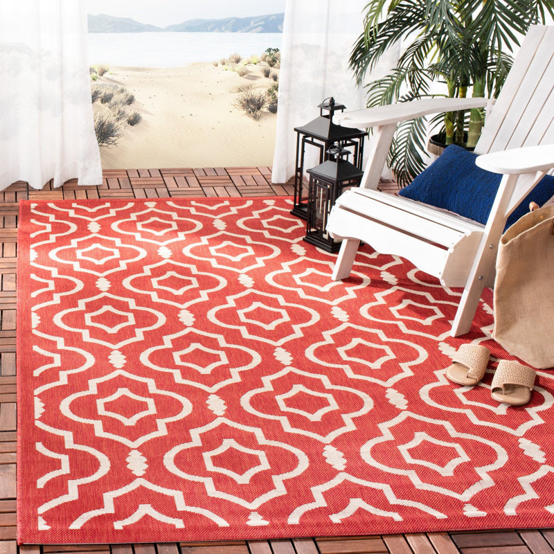 Herefordshire Performance Geometric Indoor/Outdoor Area Rug, Rectangle 4' x 5'7"