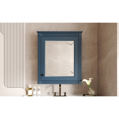 Wall Mounted Bathroom Cabinet 24'' X 27'' With Mirror And Adjustable Shelves, Space Saving, Modern Look For 27'', Shelf, Style Storage