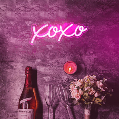 Enseigne lumineuse au néon DEL XOXO veilleuses décoratives à commande par USB Bar pub store club garage Home Party Decor