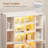 6 Tier Tall Bookcase with LED Lights Large Wood Storage Bookshelf-935514525
