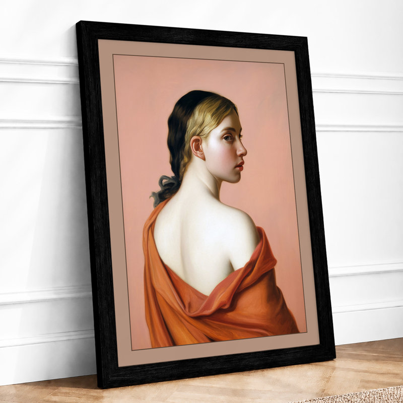 Woman in Profile Classical - Framed Print, A2 - 59.4 x 42.0 cm, Black