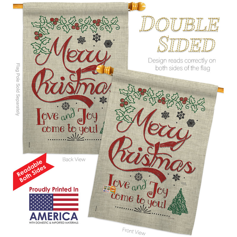 Double Sided 40'' H x 28'' W Polyester Christmas Flag Set