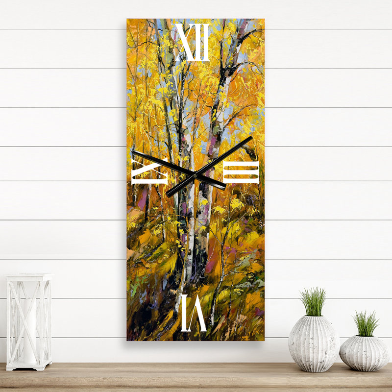 Horloge murale Birches in Autumn, Grand