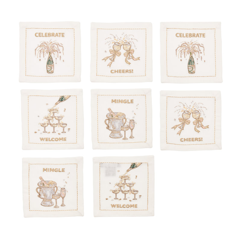 Cheers 8 Piece Cocktail Napkin Set