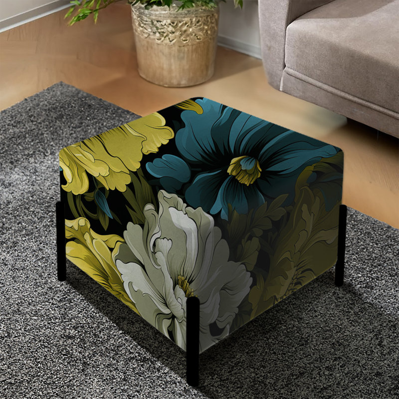 Green Rebel Soul Floral Cottage - repose-pieds carré floral