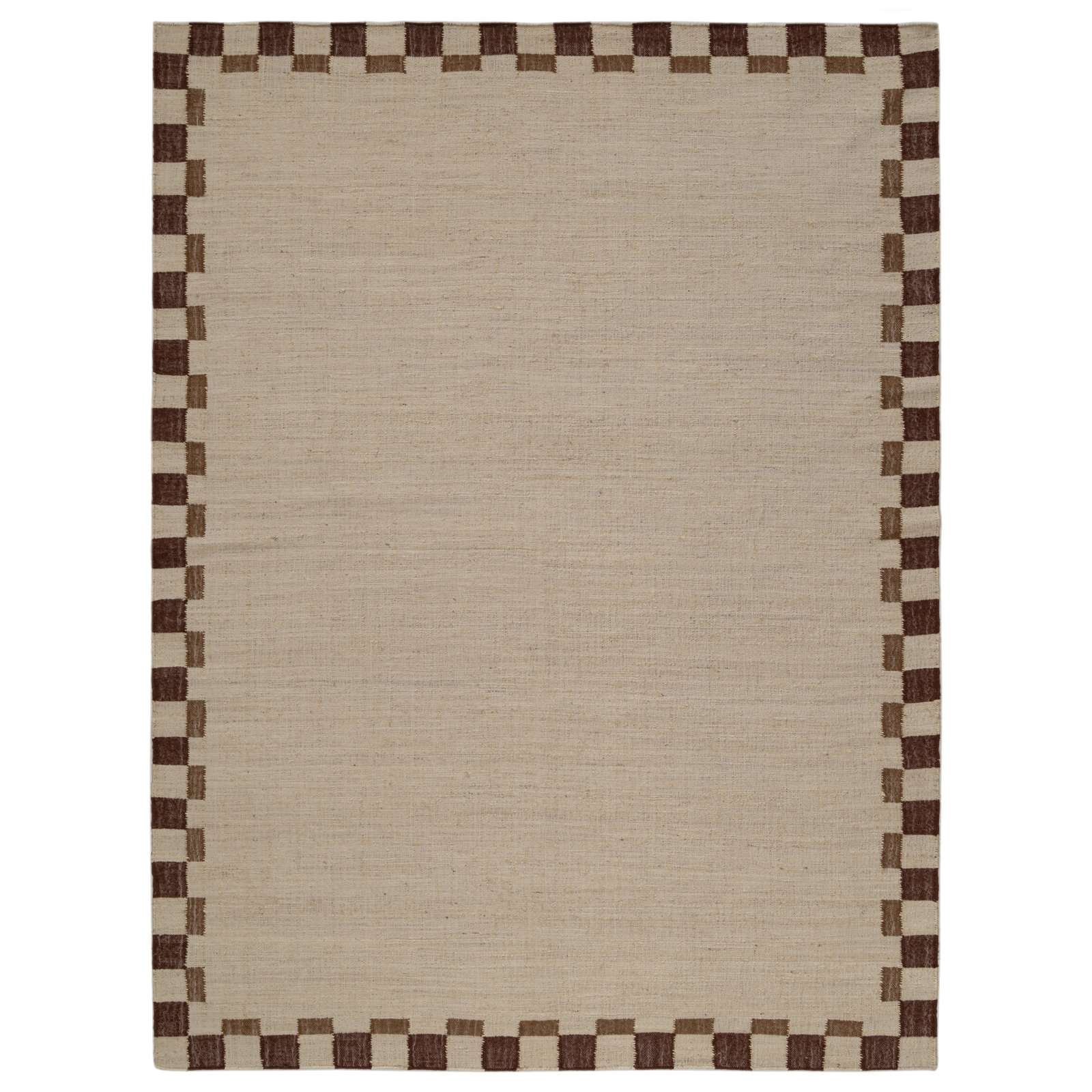Heidi Checkered Flatweave Jute Rug, Red, 5'x8'