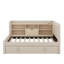 Lit de jour simple rembourré avec lit gigogne, tablettes de rangement, port USB et prise de courant-115694401