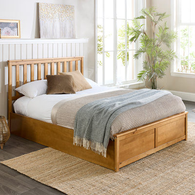 Alliviah Wooden Ottoman Bed - Shaker Style Solid Wood Storage Bed