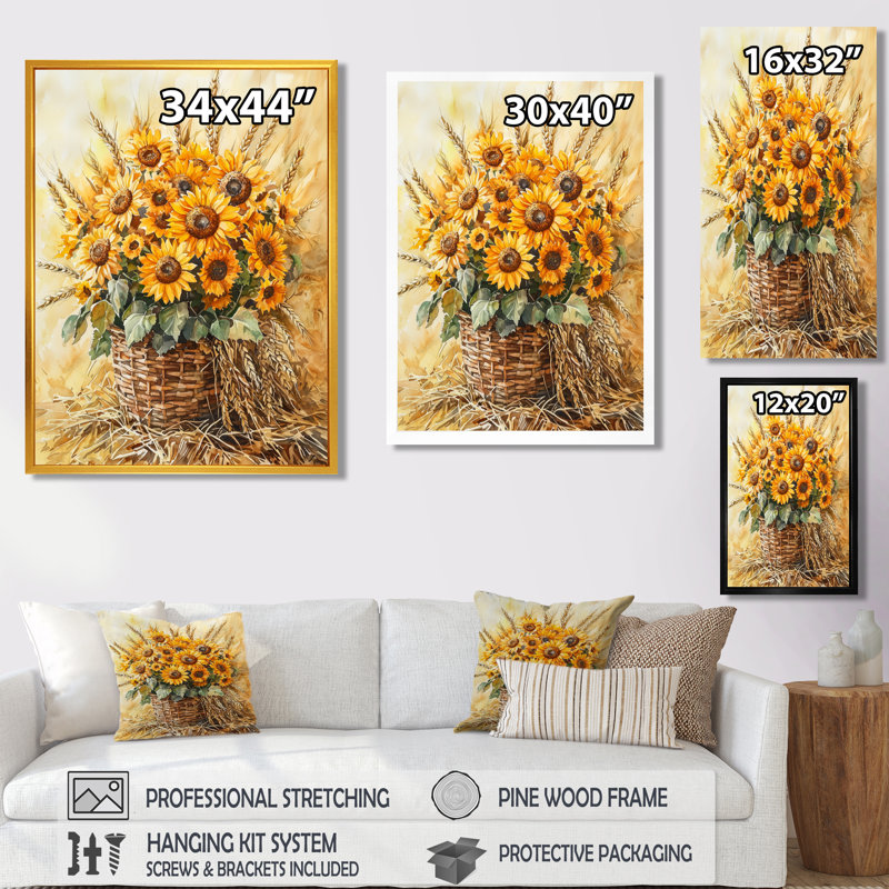 Slyvia - Floral Canvas Art Print, 44" H x 34" W, Black, Framed Print without Mat