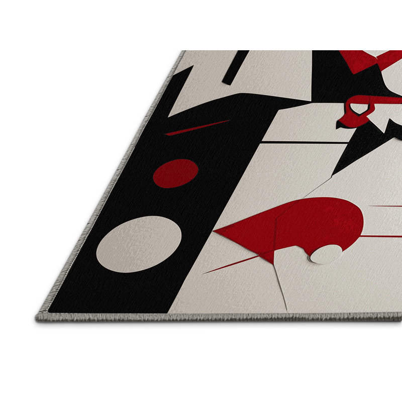 Crimson Wave Rug, Rectangle 6' x 9'