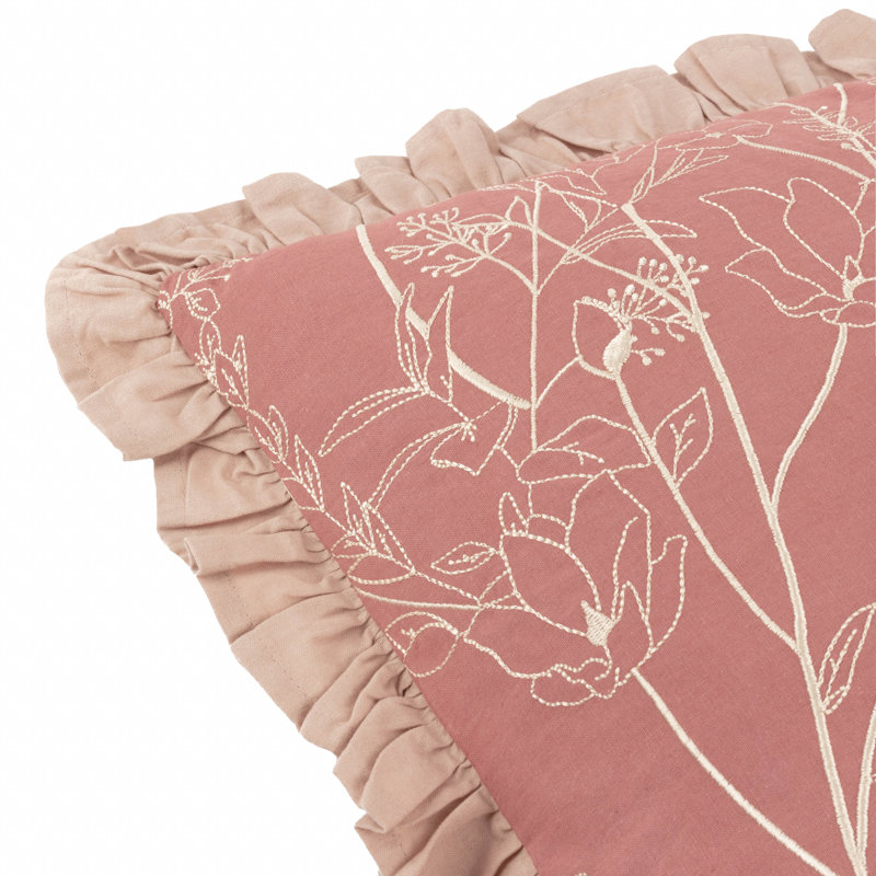 Mae Floral Rectangular Cushion, Pink Floral