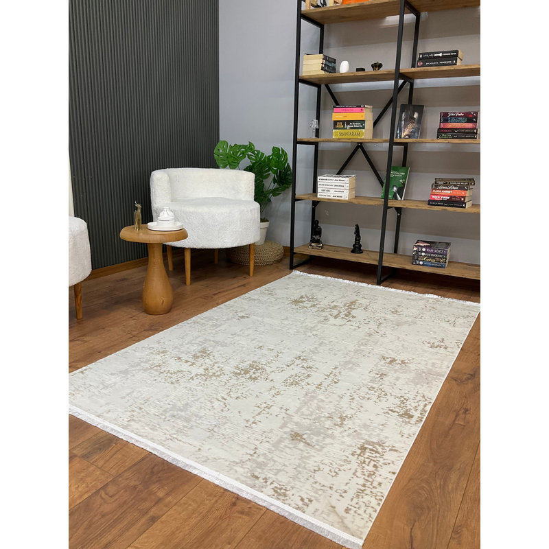 Amiliya Solid Colour Bamboo Slat / Seagrass Area Rug, Rectangle 12'6" x 6'8"