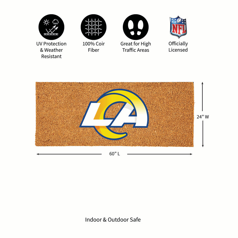 Très grand tapis couleur coco Los Angeles Rams, 60 po x 24 po