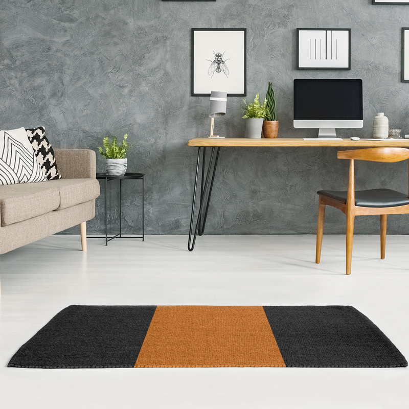 Tapis orange/noir, Rectangle 4 pi x 6 pi