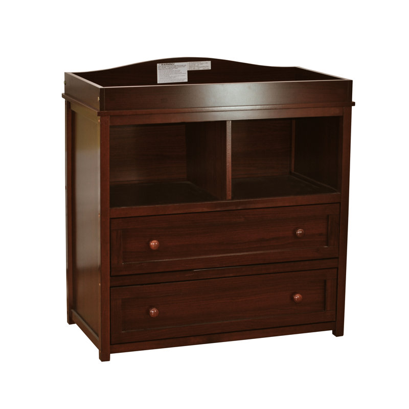 Ifeta Changing Table Dresser with Drawers, Espresso