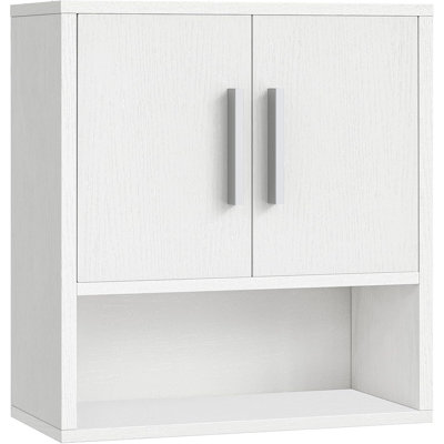 Armoire de rangement murale pour salle de bain - Pharmacie compacte avec tablette réglable, blanc