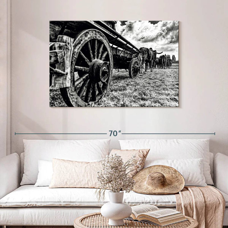 Mehar Bullocks Pulling A Wagon, 30" H x 45" W