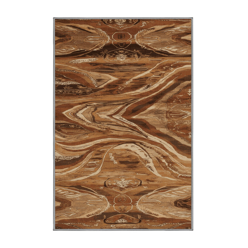 Tapis brun lavable à la machine, Rectangle 2 pi x 3 pi