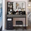 Meuble-lavabo de 41 po avec tiroir à gauche et tabouret rembourré 41 po, miroir à DEL très grand à commande tactile, interrupteur à 3 couleurs, commode à plusieurs niveaux avec rangement haute capacité