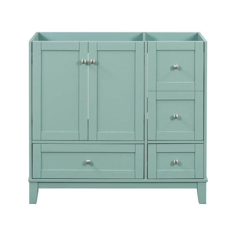 Élégant meuble-lavabo vert de 36 po avec charge USB