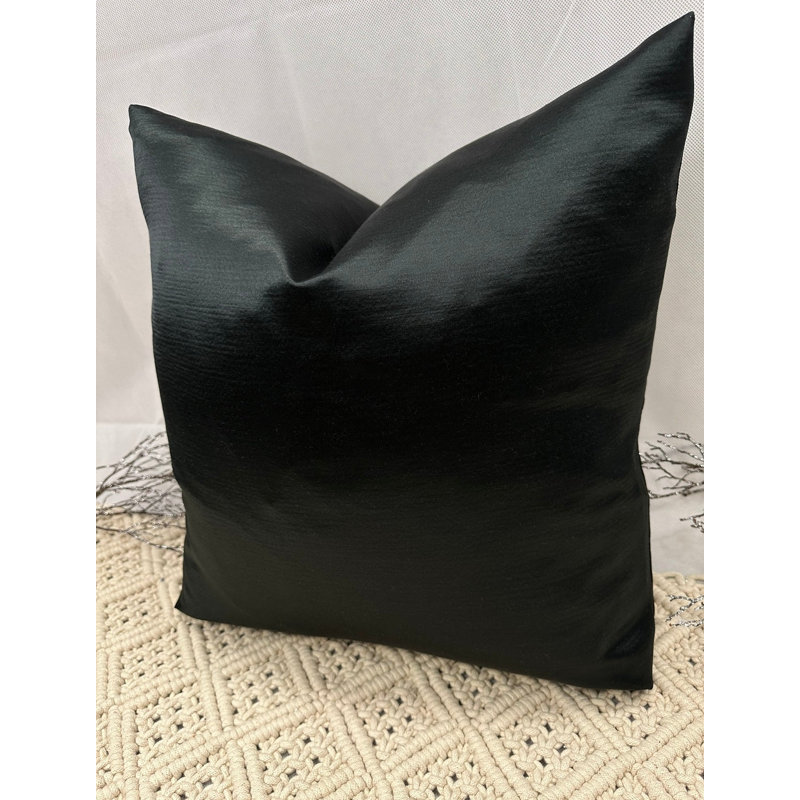 Abstract Square Throw Cushion Cover, Black