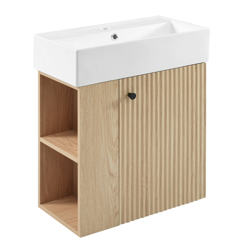 Meuble-lavabo flottant avec lavabo en céramique