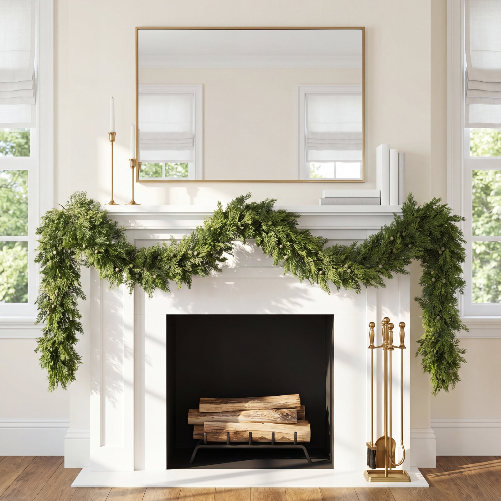 72'' in. Faux Juniper, Berry Garland