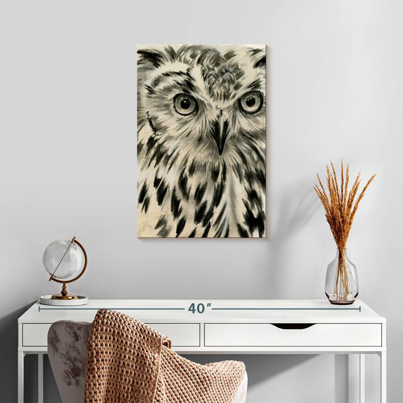 Brampt Charcoal Owl I, 24" H x 16" W