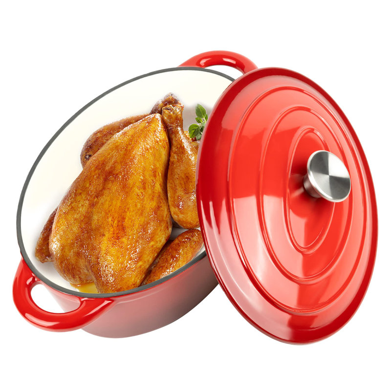Cocotte ovale émaillée 4,5 pte, Rouge