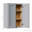 Armoire murale en bois massif avec portes à fermeture douce, tablettes réglables - rangement à double porte de 27 po pour la cuisine, la salle de bain, la buanderie, le garage (assemblage facile, l 27 po x P 12 po x H 36 po)-1964649666-1964649667