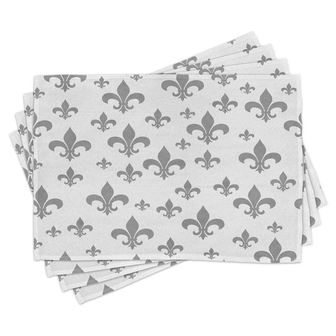 Platzdeckchen 4er-Set, Retro Royal Vintage, Grau