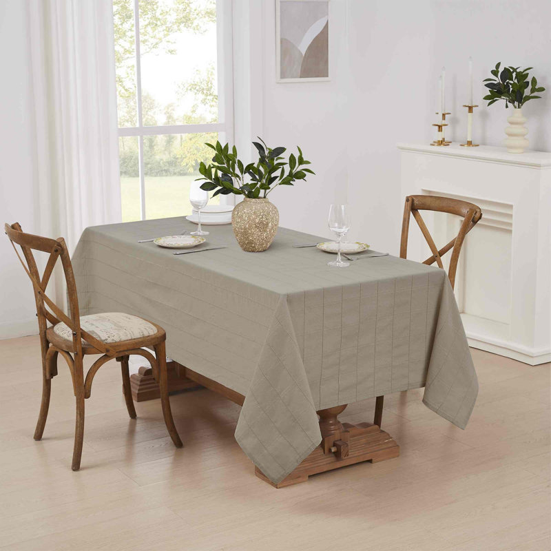 Izod Chadwick Linen Lurex Tablecloth, Tan, 120" L x 60" D