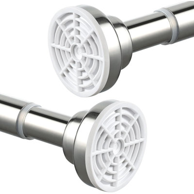 63cm Straight Tension Shower Curtain Pole & Hook Set