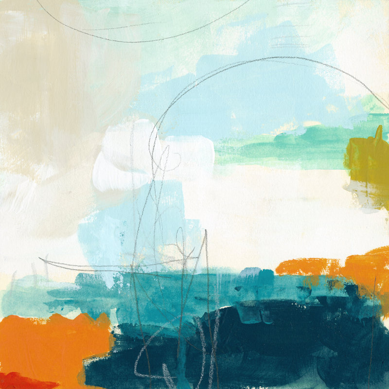 «Atmosp boule VII», peinture sur toile, H 30 po x l 30 po, Toile tendue